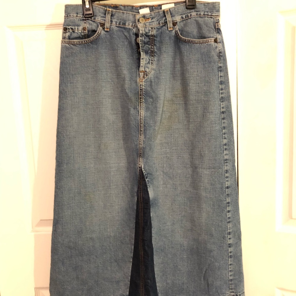 Long Lucky You Jean Skirt